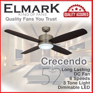 Ceiling Fan 52" Elmark Crescendo International Brand Taiwan Made