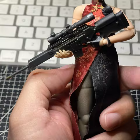 Handmade 1/12 Ada Wong Sniper Weapons Accessories Miniature Painting Finished Product For 6in Soldie