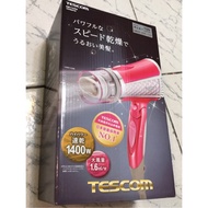 TESCOM TID960TW Negative Ion Hair Dryer Dual Air Flow Hood Super Fast Drying