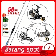 Fishing Reel Rod Spining Combo 1 Set Joran Pancing Fishing Set murah Set Kuat 2 Section Rod