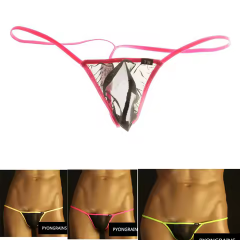 Men's Thongs String Stretch Mesh Fine Mesh Pockets U Convex Transparent Thongs Mesh Men's T Pants ga