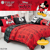 TULIP DELIGHT ชุดผ้าปูที่นอน มิกกี้เมาส์ Mickey Mouse DLC134 สีแดง #ทิวลิป ชุดเครื่องนอน 3.5ฟุต 5ฟุต 6ฟุต ผ้าปู ผ้าปูที่นอน ผ้านวม มิกกี้ Mickey