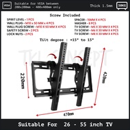 TV Bracket Adjustable TILT 26 -55 32 -75 Inch Universal Tv Wall Mount Bracket Braket Gantung Dinding