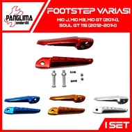 Footstep Belakang Variasi Mio J-GT-Soul GT 115-M3 Merah-Biru-Emas-Silver Barstep-Pijakan-Injekan-Foot-Bar-Step