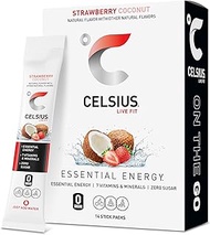 CELSIUS On The Go Strawberry Coconut, Sugar Free Energy Drink Mix (14 Sticks per Pack)