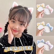 FL10.19 Cat Ears Plush Hair Clip Children Side Bangs Clip Hairpin Broken Hair Accessories Girl Baby 