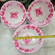 (SỈ 2030 c) TÔ MECA - Tô ăn bún ăn phở.. Bèo cạn 20 cm cao 6cm . Dung tích 900ml Hoa LAN màu hồng sa