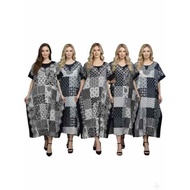 FEBYA NAVY Super Jumbo Batwing Batik Daster Women's Sleepwear - Super Premium Rayon Fabric Material 