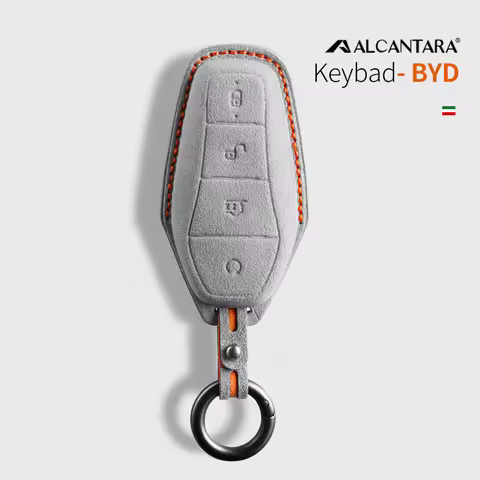 For BYD EA1 Han EV Qin Song Plus Dmi Yuan Plus Tang Atto 3 EV Alcantara Leather Key Cover Keychain K