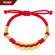 Top Cash Jewellery 999 Gold Fancy Fortune Ancient Coin Bracelet (Red)