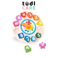 Classic World Time Teaching Wooden Clock Toy