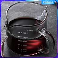 [Etekaxa] Glass Measuring Cup Double Spouts Espresso Cup Drinkware for Coffee Bar