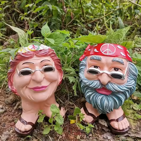 Muggle Face Flower Pot Garden Resin Ornament Garden plant pot sculpture indoor and outdoor decoratio