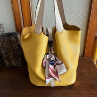 Hermes Picotin 26 classic vintage Leather shoulder bag yellow 經典中古復古愛馬仕真皮菜籃子手袋#587