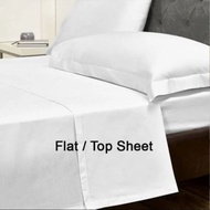 Sprei Flat Sheet | Sprei Hotel Polos Putih Katun TC 300 | Tanpa Karet