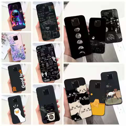 For Huawei Mate 20 Pro Case Soft Silicone Back Cover Black Cat Moon Night Funda For Huawei Mate 20 M