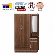 4 Feet Wardrobe Cupboard Mirror Walnut 536 Furniture Almari Baju Bilik Cermin