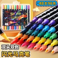 Double-Headed Two-Color Glitter Marker Pearl Glitter Marker Pen Children Students Painted Handbook A