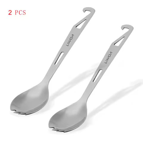 Lixada Stainless Steel Spork Long Handle Spork with Bottle Opener Lightweight Outdoor Dinner Spork F