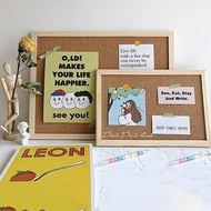 Small Cork Board Bulletin Board, Cork Board with Oak Wood Finish Frame