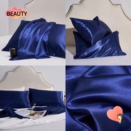 BEAUTY 2pcs Silky Pillow Cover, Breathable 20" x 26" Silk Satin Pillowcase, Soft Comfortable 20" x 3