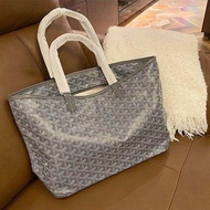 กระเป๋ากระเป๋าทรงสี่เหลี่ยมมีหูหิ้วสะพายไหล่ Goyard ผู้หญิง Goyard กระเป๋าเดินทางซิปกระเป๋าช้อปปิ้งความจุขนาดใหญ่