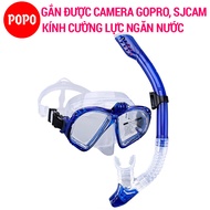 Bộ mặt nạ lặn Ống thở Gopro MẮT KÍNH CƯỜNG LỰC gắn được GOPRO SJCAM Camera hành trình POPO Collecti