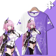 CXVE ใหม่ เสื้อยืดแขนสั้นลําลอง พิมพ์ลายอนิเมะ Honkai Impact 3 Elysia ทรงหลวม แฟชั่นสไตล์ญี่ปุ่น สําหรับผู้ชาย และผู้หญิง ทุกเพศ XVCBRDVC