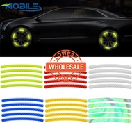 [Wholesale Prices]20Pcs Car Tire Hub Reflective Stickers,Wheel Tire Rim Reflective Strips,Safety Warning Strips,Night Driving Motorcycle Wheel Sticker,Car Styling Decal Sticker