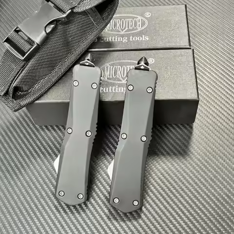 Troodon Series Combat Micro OTF Tech Knife Black D2 Blade Self-Defense Zinc Alloy Pocket knife A07 E