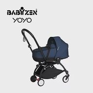 Babyzen 法國 YOYO Bassinet 0+新生兒睡籃推車(含車架) - 黑色車架+軍藍色睡籃