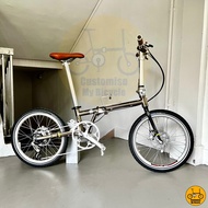 Fnhon Gust 20” • 8 Gears Shimano Alfine Litepro Foldable Foldie Bike Bicycle 406 Retro Titanium Gold Dahon Tern Crius