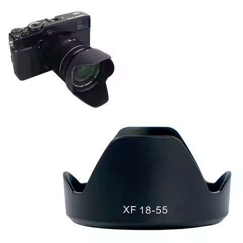 Bayonet Reversible Camera Lens Hood For Fujifilm XF 18-55mm f2.8-4 / XF 14mm F2.8 R Lens on XS20 XS1