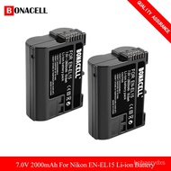 7.0V 2000mAh EN-EL15 EN-EL15a Baery for Nikon D7000 D7100 D7200 D850 D750 D7500 D810 D500 D800 D610 D600 Compatible Baer