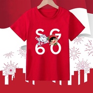 新加坡国庆60周年纪念T恤 Singapore Otter Sg60 Ndp 2025 Kids T Shirt Round Neck T-Shirt Tee National Day Tshirt 