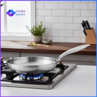 Frying Pan 410 Stainless Steel Frying Pan Uncoated Fry Pan For Daily Cooking