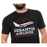 Desantis Airlines T Florida Political Meme Mens Tshirt Trump 2024 Shirts cotton