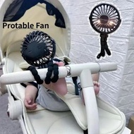 Baby Stroller Fan Hand Held Rechargeable USB Bladeless Small Folding Fans Mini Ventilator Silent Tab