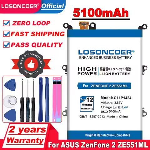 New Arrivals 5100mAh C11P1424 Battery For Asus Zenfone 2 ZE551ML ZE550ML 5.5inch Z00AD Z00ADB Z00A Z