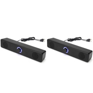 【Latest model】2X PC Soundbar Wired Speaker USB Powered Soundbar for TV Pc Laptop Gaming Home Theater