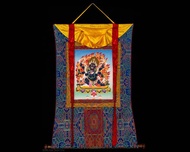 宏偉的大黑天唐卡  六臂守護神  手工製作