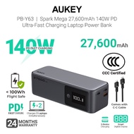 [3C | CCC Certified] AUKEY PB-Y63 Spark Mega 27600mAh 140W PD Fast Charging Digital Display Laptop P