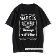 Men's cotton T-shirt Vintage 1955 66 Years Old T Shirt Men Cotton T-Shirt Tshirt Camiseta Novelty Fu