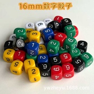 16mm Number Dice Color Number Dice Children Teaching Game Acrylic Dice Sieve