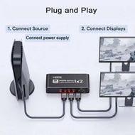 8K 60Hz HDMI Splitter 1x2 4K120Hz 1080P@240Hz 1 in 2 Out Dual Display HDR10 for Xbox PS4 PS5 Laptop 