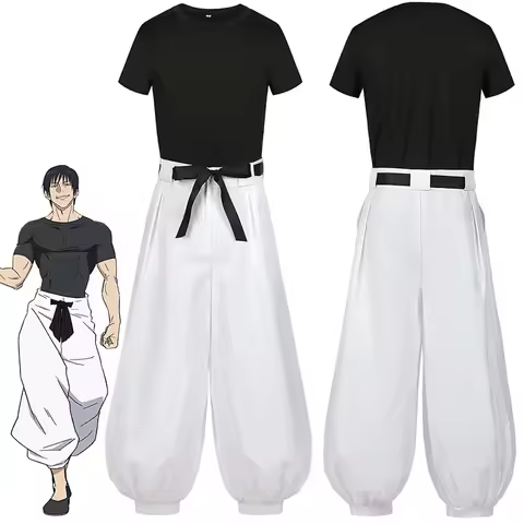 Jujutsu JJK Manga Anime Fushiguro Toji Satoru Gojo Cosplay Costume T-shirt Pants Halloween Christmas