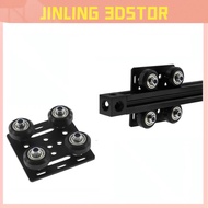Bahagian pencetak 3D 2020 V gantry plat set plat gelongsor khas dengan takal untuk profil aluminium 