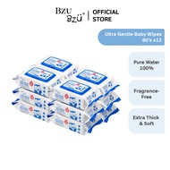 BZU BZU Ultra Gentle Fragrance Free Baby Wet Wipes (80 Pcs x 12)