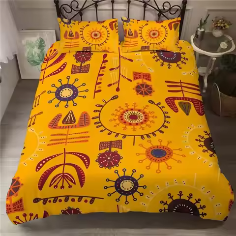 African Woman King Queen Duvet Cover Retro Exotic Tribal Black Girl Pattern Bedding Set Africa Polye