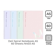 Deli N403-A5 Spiral Notebook A5 60 Sheets